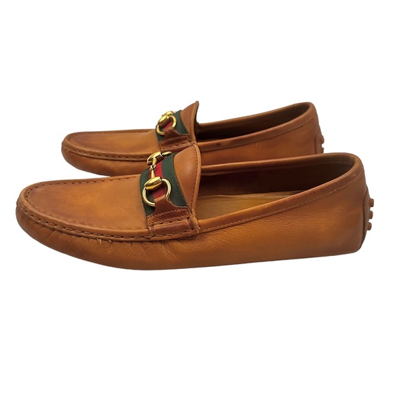 GUCCI Damo Horsebit Leather Driving Loafers - Picture 4 of 12